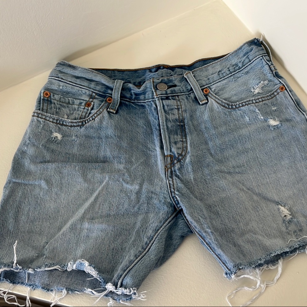 Levi Distressed Denim Shorts